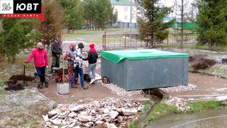 В Альметьевске ведется реконструкция родника у стадиона Алнас