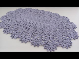 TAPETE DE CROCH LAVANDA NOBRE MODELO OVAL- VENDA GARANTIDA