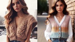 Женская безрукавка/Women's vests come in different styles and designs.