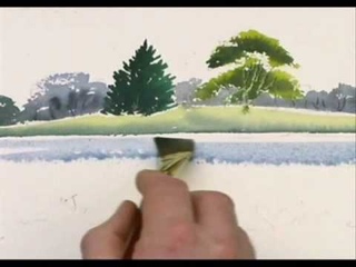 Watercolor Tree Reflections