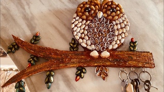 I Made a Key Holder |walldecor| Using Pista Shells | Sea  Shells | Reuse Craft