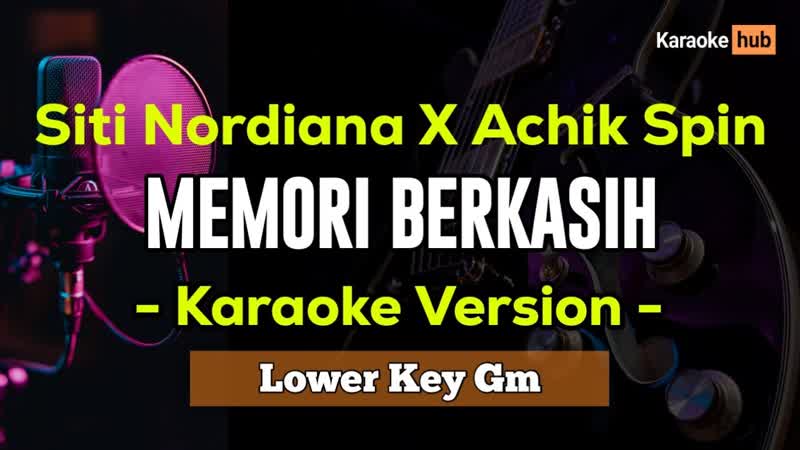 Memori Berkasih Siti Nordiana Ft Achik Spin ( Karaoke Lower Key Gm