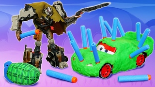 Jeux pour garçons. Mcqueen, Transformers et Nerf blaster. Vidéos en français.