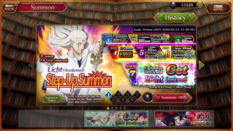 Black Clover Phantom Knights ( Licht Awakened Step up Summons) 1800