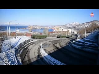 Марш ПБРК Бастион в расположение берегового ракетного соединения ТОФ