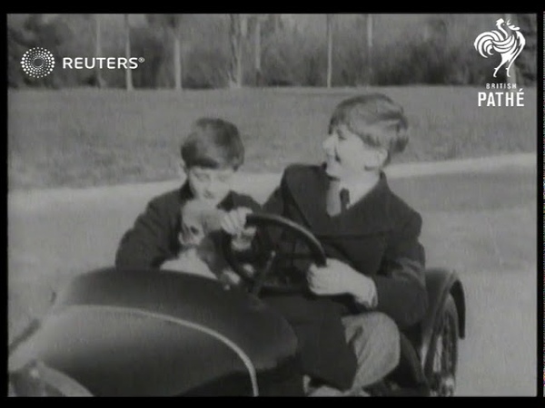 YUGOSLAVIA, ROYAL: Eleven year old King Peter playing in grounds of royal palace of Belgrade
