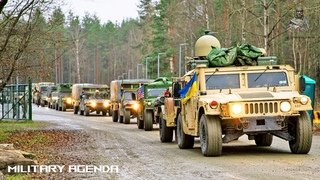 Along the Ukrainian Border Hundreds of NATO Troop Combat Vehicles Conduct Large Convoys