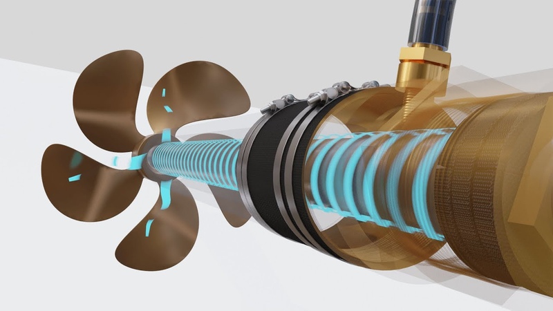 Propeller Shaft Seal Animation, Dripless Stuffing Box, RE