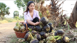 Palm fruit is good for eating and cooking / Palm fruit recipe / Cooking with Sreypov