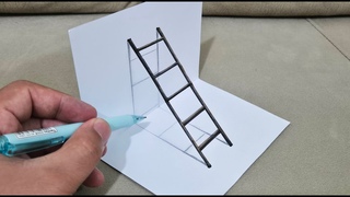 very easy 3d drawing stairs on paper for beginners