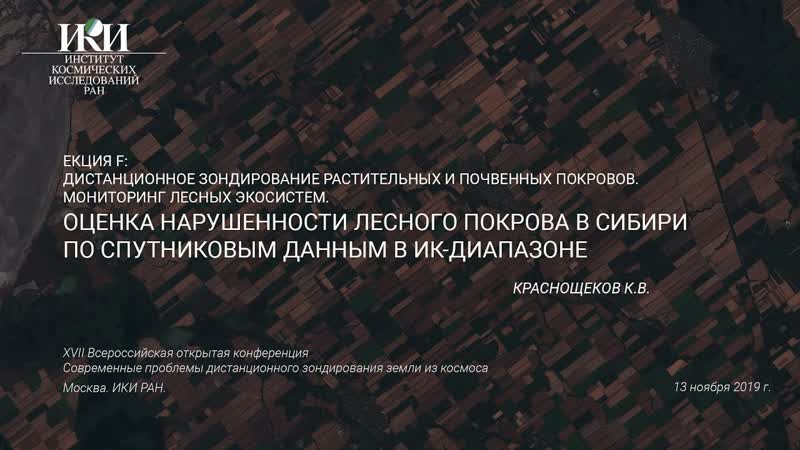 Оценка нарушенности лесного покрова в Сибири по данным в ИК