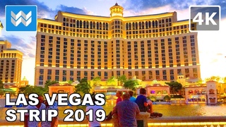 Las Vegas Strip FULL Walkthrough from SUNSET to NIGHT - Travel Guide | Virtual Walk Tour 🎧 【4K】